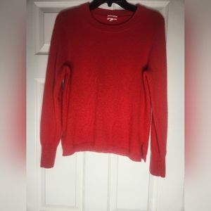 J.Crew L Red 100% CASHMERE Longsleeves Crew Neck Women's Sweater
